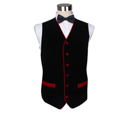 mens black fashion velvet vest