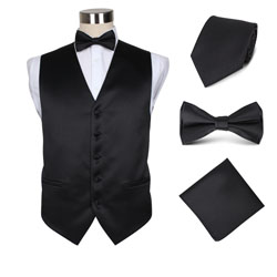 custom men's black vest set factory