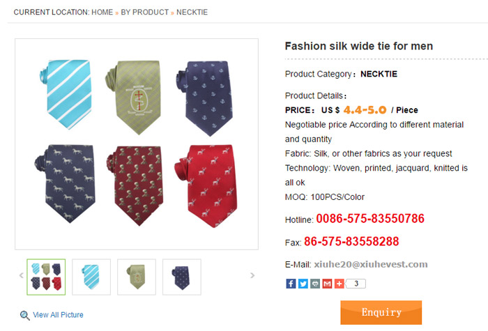 custom tie factory