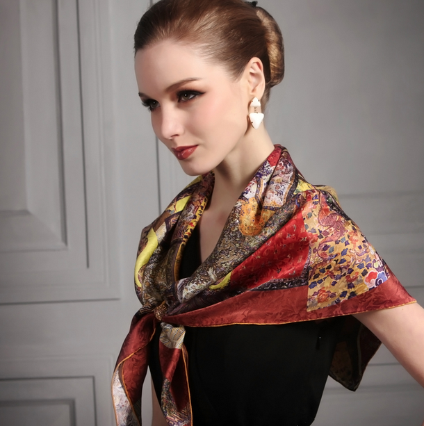 Silk scarf makes elegant women