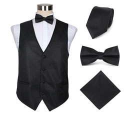 Custom mens Formal polyester wedding party hotel vest set