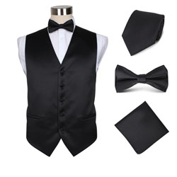 fashion men's black party wedding hotel vest set