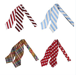 Fashion sharp-angled cotton self tie bow tie