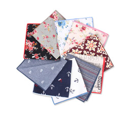 High-end personalized custom printed cotton pocket square