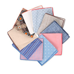 Factory custom printed linen cotton pocket square