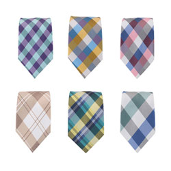 New style plaid polyester ties for young men