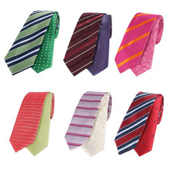 High-end silk striped reversible tie