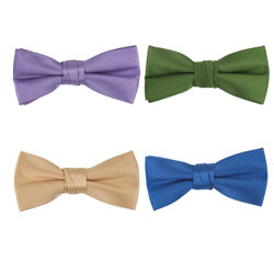 Plain polyester bow ties for men
