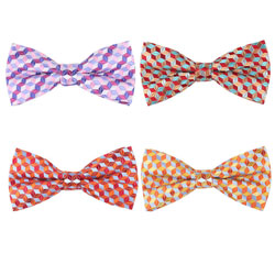Colorized plaid polyester woven bow tie