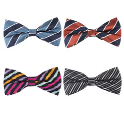 Colorized polyester striped bow tie