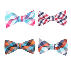 New style colorized cotton plaid bow tie