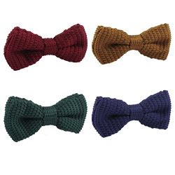 Fashion knitted plain bow ties