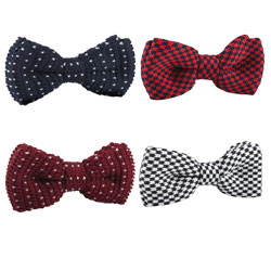 Fashion knitted dot bow tie