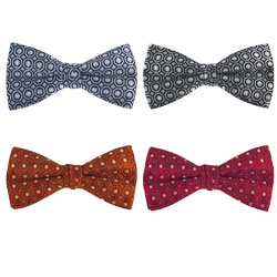 Fashion high-end silk bow tie with circular design