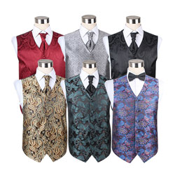 Waistcoat factory custom polyester paisley men's waistcoat