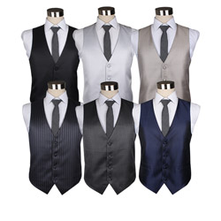 Custom Fashion Mens striped polyester business Waistcoat