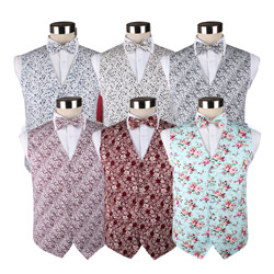 New style custom cotton printed wedding party waistcoat