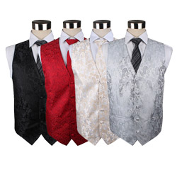 Custom High-end mens silk paisley casual wedding party waistcoat
