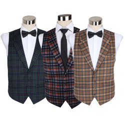 Custom new style men's wool checked casual waistcoat