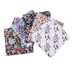 100% cotton printed fashion pocket square for men and women