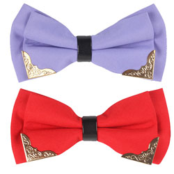 Fashion custom promotion decorative bow tie with metal