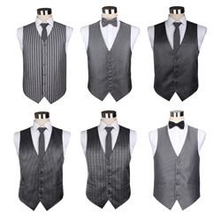 Customize various men's Pure grey business waistcoats
