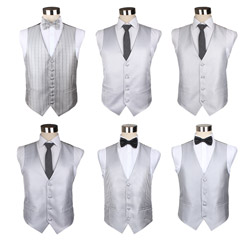 Fashion men's silver business casual vest