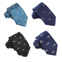 High end New style custom handmade 100% silk mens anchor ties and other patterns