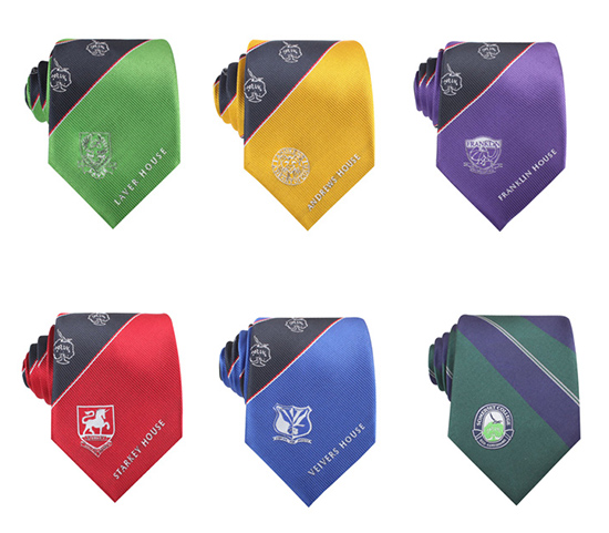 New style Men's Polyester Necktie Custom School Logo Woven Handmade ties