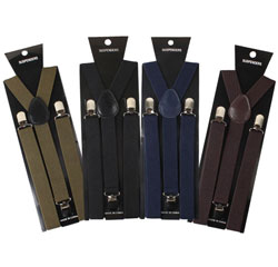 Zhejiang Wholesale Custom Black Yellow Plain Elastic 3 Clips Suspenders for Men