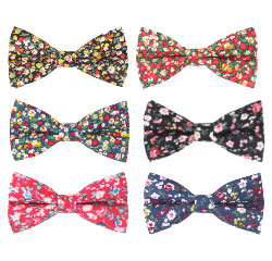 High Quality Adjustable 100% Cotton Printed Fabric Floral Bow Tie