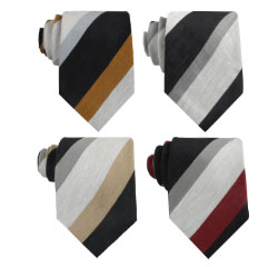 Professional Suppliers Custom Ties Striped Linen Cotton Blending Necktie for Men