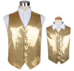 Chinese Supplier Colorful Dance Unisex Party Dress Sequin Children Waistcoat Vest for Men