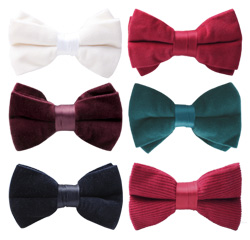Wholesale High-grade Cheap Colorful Plain Bowtie Mens Velvet Bow Ties