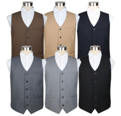 China Suit Accessories U Shaped Men Black TR Vest Custom