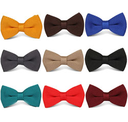 New Style Knitting Plain Pattern Colorful Mens Bow Tie for Wholesale