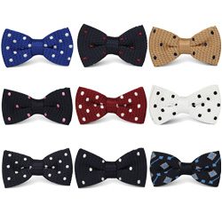 High Quality Cheap Mens Knitting Dot Pattern Bow Tie for Boys