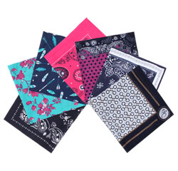 Custom New Design Cotton Digital Printed Floral Pocket Squares for Men