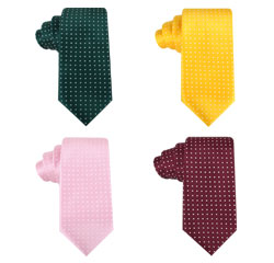 Wholesale Woven Logo Neckties Men's Microfiber Polyester Polka Dot Tie
