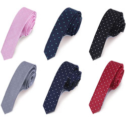 Wholesale Men Handmade Neckties Polka Dot Grey Color Classic Bridegroom Luxury Polyester Ready Ties