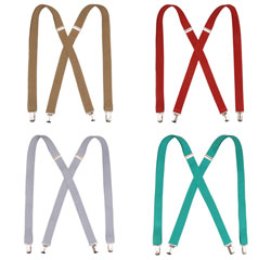 Custom Wholesale Classical Suspenders Adjustable Elastic X Back Mens Braces