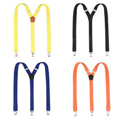 Factory Cheap Adult Leather Men's Casual Plain 3 Clips Elastic Suspenders Belt