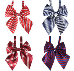Wholesale School Supply Adjustable Anime Cosplay Polyester Striped Bow Ties For Girls