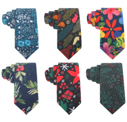 High Quality Handmade Flowers Neck Ties Cotton Print Floral Neckties for Men