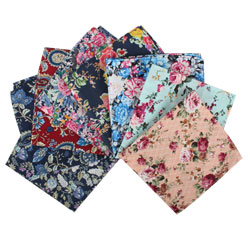 Custom Hot Selling Made Digital Printed Flower Design Organic 100% Cotton Fabric Handkerchiefs