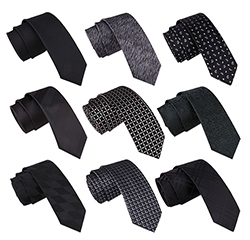 Wholesale 6CM Polyester Skinny Ties Classical Black Suit Neckties For Men