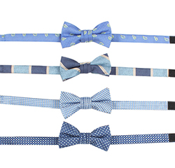 New Arrivals Custom Cute Designs Polyester Blue Bow Ties For Children