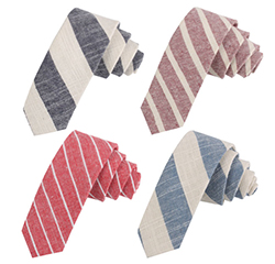 Professional Tie Suppliers Wholesale Striped Cotton & Linen Necktie For Men