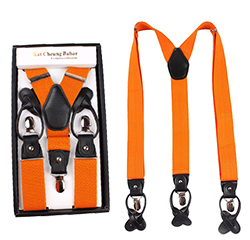 Custom Made Y Shape Solid Color Elastic Men's Suspenders With Box