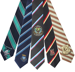 China Custom Made 100% Polyester Cheap School Tie Woven Men Striped Neck Ties with Logo